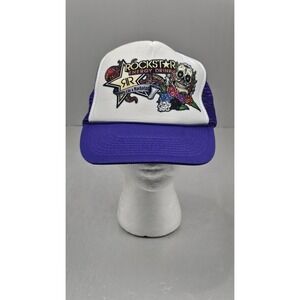Rockstar‎ Energy Drink Snapback Hat w/ Cord Trucker Cap Nissun Purple One Size